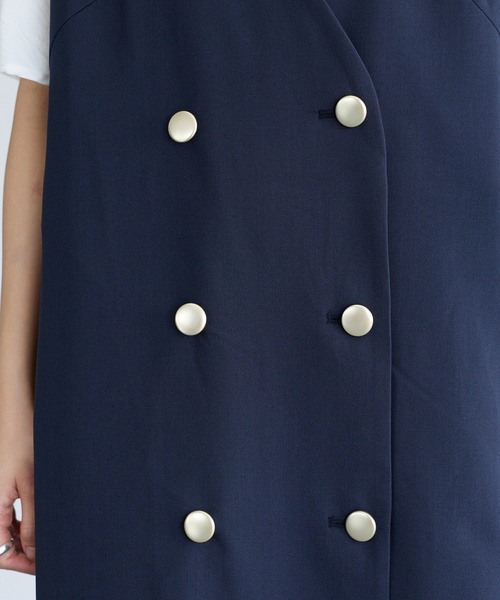 LAVEANGE（ラビアンジェ）の「ダブル釦ジャンスカワンピース（ジャンパースカート・レディース・ブラック/モカ/ネイビー・4L/3L/LL/M/5L）」の14枚目の写真