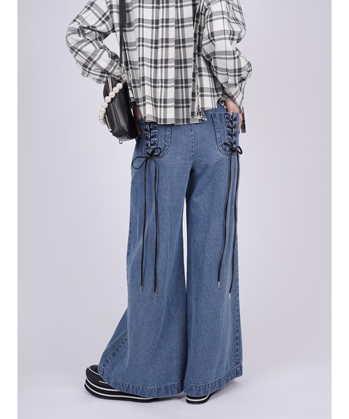 セール】Laces-up Denim Baggy Trousers（デニムパンツ）｜PAMEO