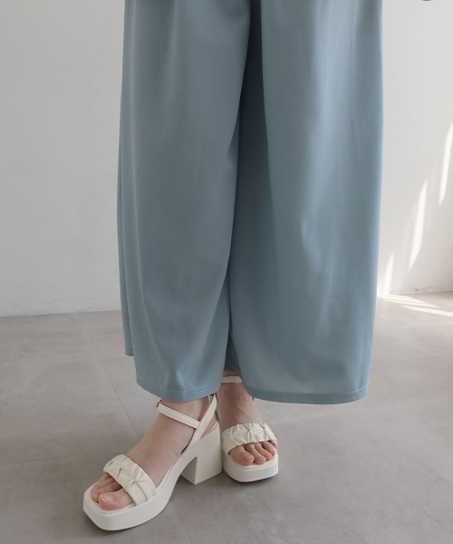 Miniministore(ミニミニストア)の「チャンキーヒールサンダル 厚底サンダル夏(サンダル・レディース・ブラック/オフホワイト/ライトイエロー/ブラウン・22.5cm/23.0cm/23.5cm/24.0cm/24.5cm)」の21枚目の写真