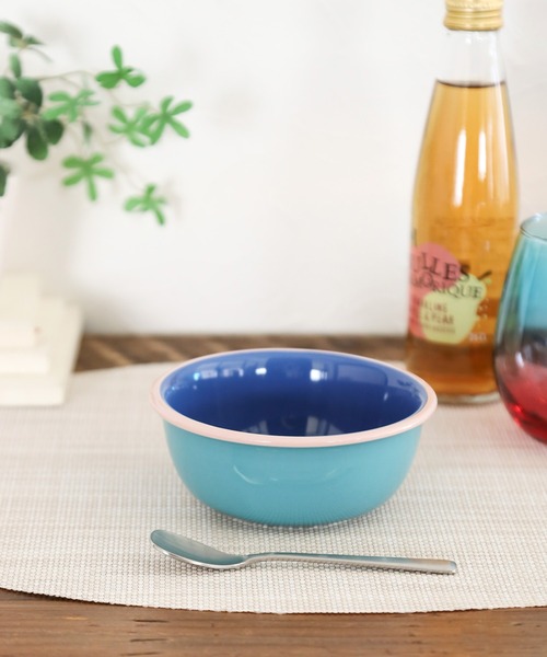 BAYFLOW（ベイフロー）の「[電子レンジ・食洗機OK]BFホウロウ風ボール（食器・レディース・ブルー/ピンク/グレー・0）」の2枚目の写真