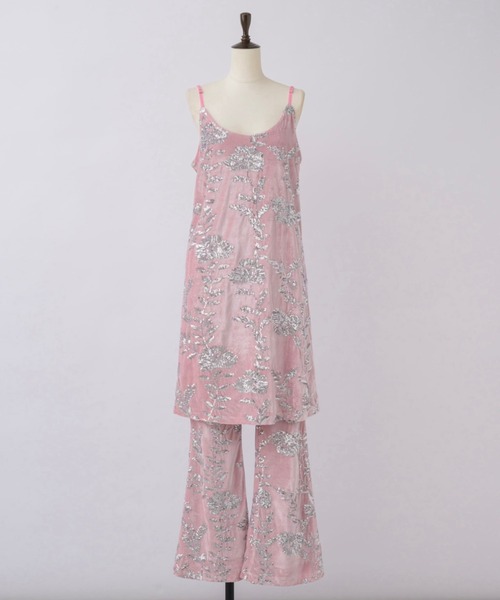 rose spangle camisole OP / スパンコールキャミワンピ(ワンピース)|musubore(ムスボレ) rose spangle camisole OP / スパンコールキャミワンピ(ワンピース)|musubore(ムスボレ)