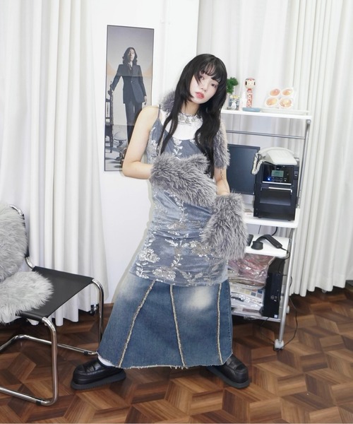 musubore（ムスボレ）の「rose spangle camisole OP / スパンコールキャミワンピ（ワンピース・レディース・ピンク/シルバー・FREE）」の17枚目の写真