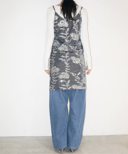 rose spangle camisole OP / スパンコールキャミワンピ(ワンピース)|musubore(ムスボレ) rose spangle camisole OP / スパンコールキャミワンピ(ワンピース)|musubore(ムスボレ)