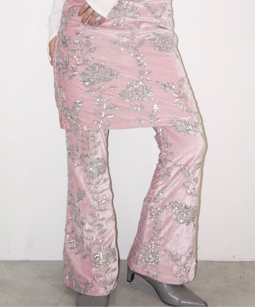 rose spangle camisole OP / スパンコールキャミワンピ(ワンピース)|musubore(ムスボレ) rose spangle camisole OP / スパンコールキャミワンピ(ワンピース)|musubore(ムスボレ)