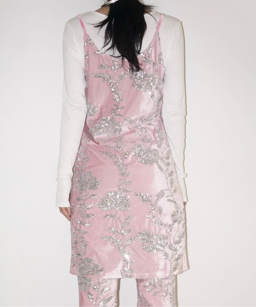 rose spangle camisole OP / スパンコールキャミワンピ(ワンピース)|musubore(ムスボレ) rose spangle camisole OP / スパンコールキャミワンピ(ワンピース)|musubore(ムスボレ)