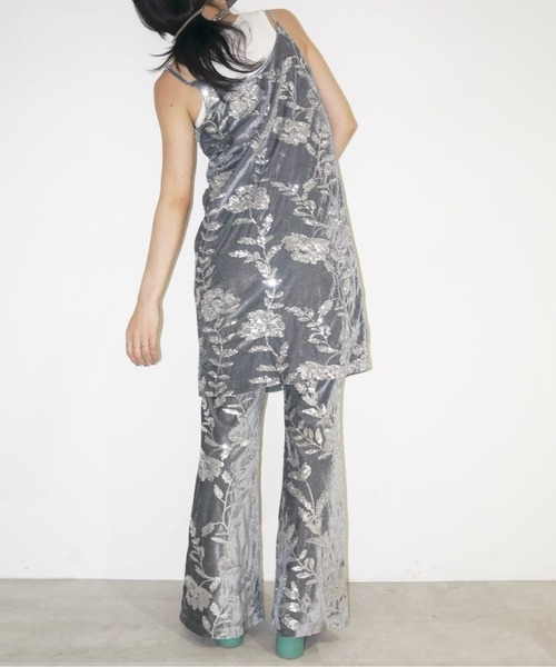 rose spangle camisole OP / スパンコールキャミワンピ(ワンピース)|musubore(ムスボレ) rose spangle camisole OP / スパンコールキャミワンピ(ワンピース)|musubore(ムスボレ)