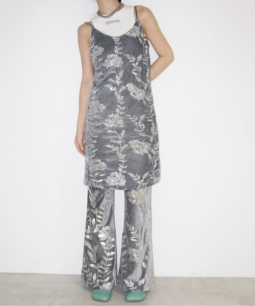 rose spangle camisole OP / スパンコールキャミワンピ(ワンピース)|musubore(ムスボレ) rose spangle camisole OP / スパンコールキャミワンピ(ワンピース)|musubore(ムスボレ)