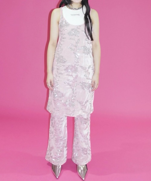 musubore（ムスボレ）の「rose spangle camisole OP / スパンコールキャミワンピ（ワンピース・レディース・ピンク/シルバー・FREE）」の19枚目の写真
