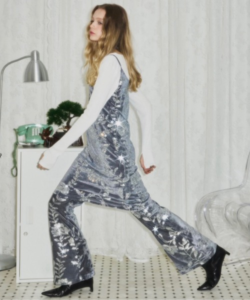 rose spangle camisole OP / スパンコールキャミワンピ(ワンピース)|musubore(ムスボレ) rose spangle camisole OP / スパンコールキャミワンピ(ワンピース)|musubore(ムスボレ)