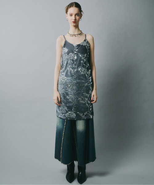 rose spangle camisole OP / スパンコールキャミワンピ(ワンピース)|musubore(ムスボレ) rose spangle camisole OP / スパンコールキャミワンピ(ワンピース)|musubore(ムスボレ)