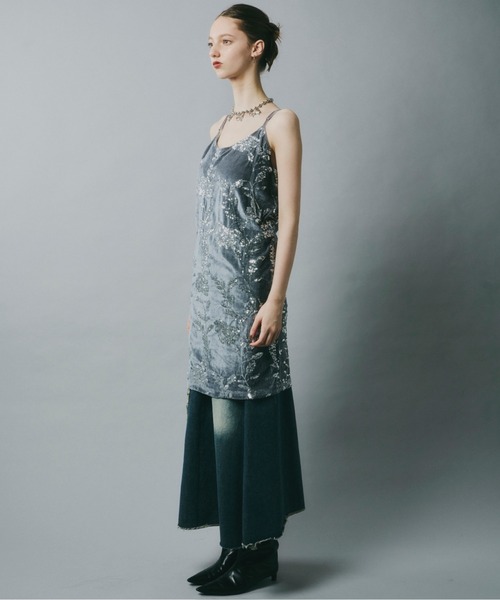 rose spangle camisole OP / スパンコールキャミワンピ(ワンピース)|musubore(ムスボレ) rose spangle camisole OP / スパンコールキャミワンピ(ワンピース)|musubore(ムスボレ)