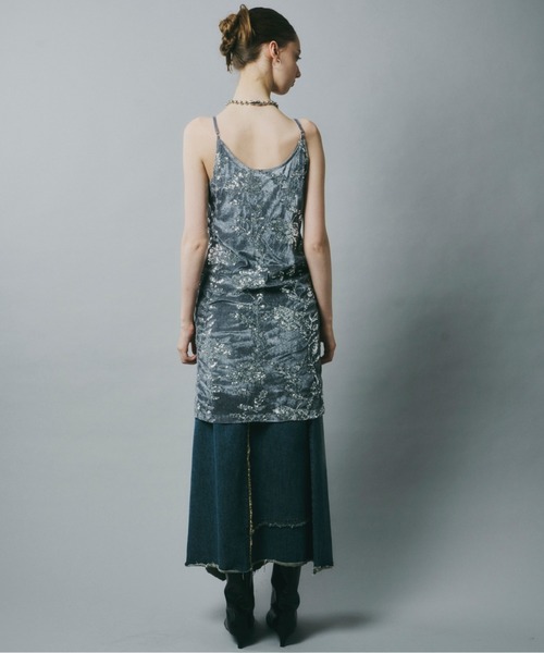 rose spangle camisole OP / スパンコールキャミワンピ(ワンピース)|musubore(ムスボレ) rose spangle camisole OP / スパンコールキャミワンピ(ワンピース)|musubore(ムスボレ)