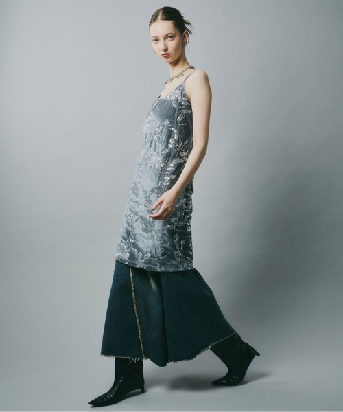 rose spangle camisole OP / スパンコールキャミワンピ(ワンピース)|musubore(ムスボレ) rose spangle camisole OP / スパンコールキャミワンピ(ワンピース)|musubore(ムスボレ)