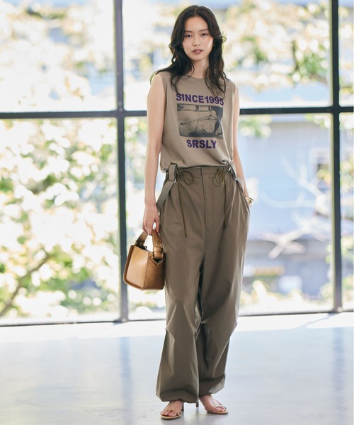 BARNYARDSTORM(バンヤードストーム)の「BARNYARDSTORM / サス付きパラシュートパンツ(その他パンツ・レディース・カーキ/ブラック・FREE)」の3枚目の写真