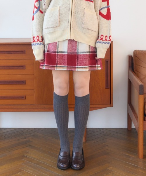 RUBY AND YOU(ルビーアンドユー)の「チェックスカート(スカート・レディース・レッド/ライトブルー・FREE)」の4枚目の写真