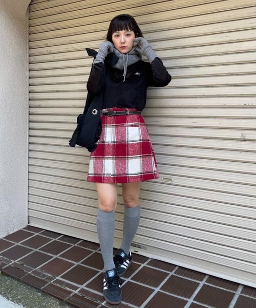 RUBY AND YOU(ルビーアンドユー)の「チェックスカート(スカート・レディース・レッド/ライトブルー・FREE)」の9枚目の写真