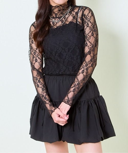 GORGE（ゴージ）の「《シアー透け感×ハイネック》レディース メロウ 長袖 トップス レイヤード 春秋冬（Tシャツ/カットソー・レディース・オフホワイト/ホワイト系その他2/ブラック系その他3/ブラック系その他/ブラック/グレー系その他/オレンジ/モカ/ネイビー/ホワイト系その他/ベージュ系その他/イエロー/ブルー/レッド/ボルドー・F）」の5枚目の写真