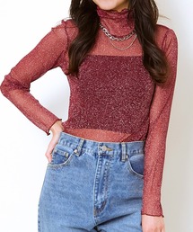 《シアー透け感×ハイネック》レディース メロウ 長袖 トップス レイヤード 春秋冬