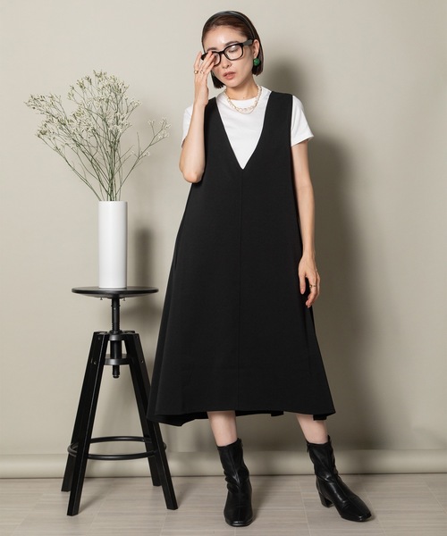 AirU様　最終値下げ！ジャス♡レースＶネックジャンスカ MHBG TOKYO（エムエイチビージートーキョー）の「Vネック A