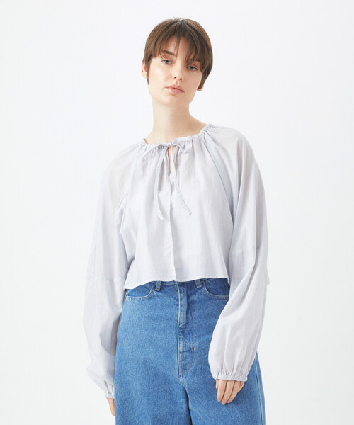 レディース コットンシルク ショートシャツ EFFE BEAMS（エッフェ ビームス）コットンシルク ショートシャツ