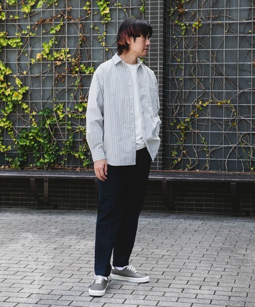 URBAN RESEARCH DOORS（アーバンリサーチドアーズ）の「『吸水速乾/イージーケア』コットンタッチルーズストライプシャツ（シャツ/ブラウス・メンズ・ベージュ系その他/ブラウン系その他・MEDIUM/LARGE）」の7枚目の写真