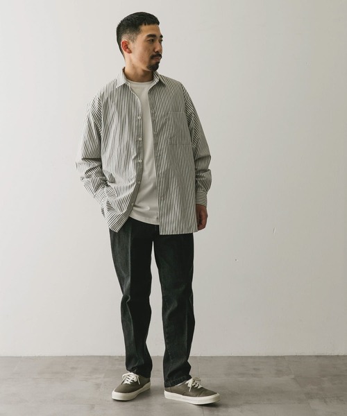 URBAN RESEARCH DOORS（アーバンリサーチドアーズ）の「『吸水速乾/イージーケア』コットンタッチルーズストライプシャツ（シャツ/ブラウス・メンズ・ベージュ系その他/ブラウン系その他・MEDIUM/LARGE）」の12枚目の写真