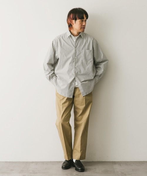 URBAN RESEARCH DOORS（アーバンリサーチドアーズ）の「『吸水速乾/イージーケア』コットンタッチルーズストライプシャツ（シャツ/ブラウス・メンズ・ベージュ系その他/ブラウン系その他・MEDIUM/LARGE）」の18枚目の写真