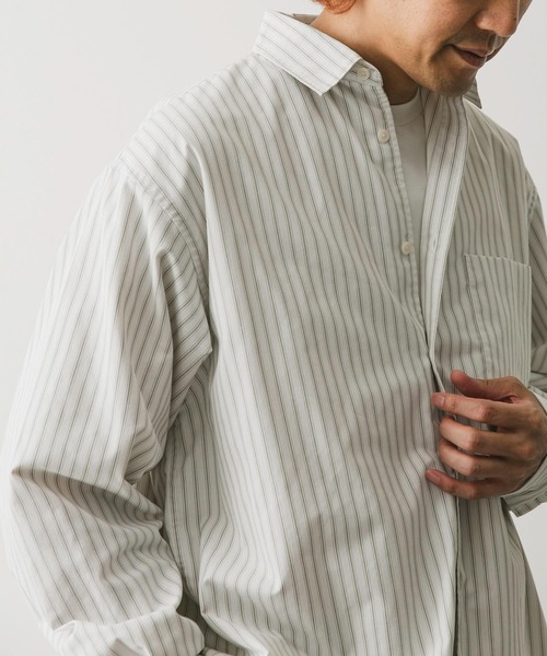 URBAN RESEARCH DOORS（アーバンリサーチドアーズ）の「『吸水速乾/イージーケア』コットンタッチルーズストライプシャツ（シャツ/ブラウス・メンズ・ベージュ系その他/ブラウン系その他・MEDIUM/LARGE）」の22枚目の写真