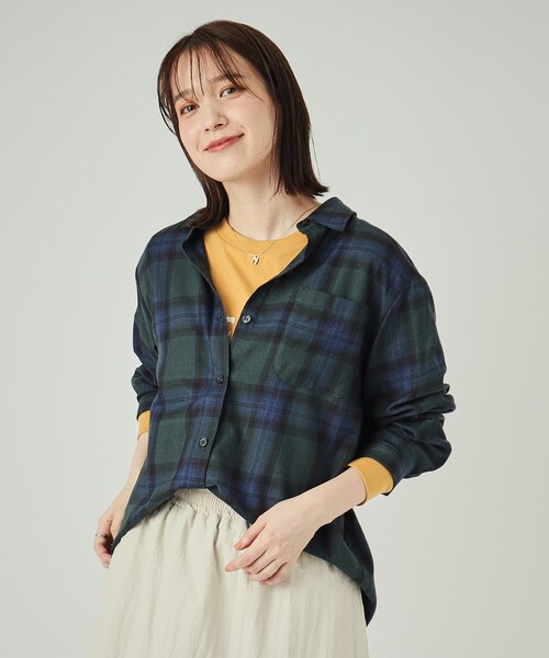 SHOO・LA・RUE（シューラルー）の「◆【洗える】着回しいろいろ 大人のためのチェックシャツ（シャツ/ブラウス・レディース・モスグリーン系1/レッド系3/ブルー系1/ブラック系1・02/03/04）」の19枚目の写真