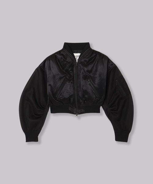 THINGS THAT MATTER（シングス ザット マター）の「SHEER SLEEVES COMPACT MA-1 BLOUSON / シアースリーブコンパクトエムエーワンブルゾン（MA-1・レディース・ブラック/カーキ/ラベンダー・FREE）」の14枚目の写真