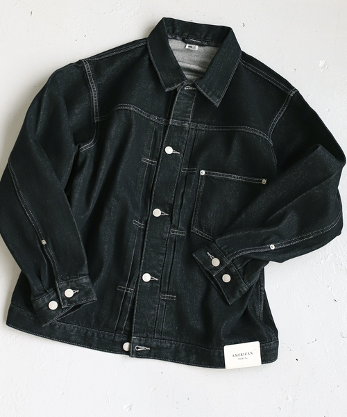 JOURNAL STANDARD relume（ジャーナルスタンダード　レリューム）の「AMERICAN デニムトラッカージャケット by COTTON USA（デニムジャケット・メンズ・ブラック/ネイビー/ブルー系その他・MEDIUM/LARGE）」の8枚目の写真