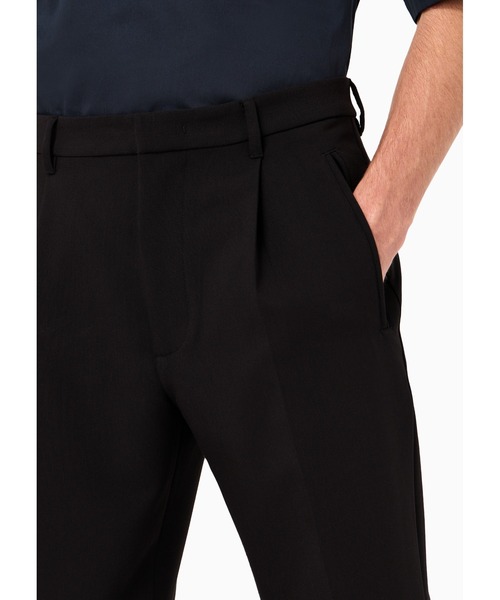 EMPORIO ARMANI（エンポリオアルマーニ）の「【エンポリオ アルマーニ】パンツ ソフトビスコース混紡 ダーツ＆ウェルトポケット（スラックス・メンズ・ブラック・46/48）」の4枚目の写真