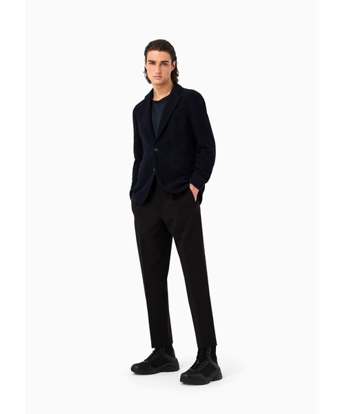 EMPORIO ARMANI（エンポリオアルマーニ）の「【エンポリオ アルマーニ】パンツ ソフトビスコース混紡 ダーツ＆ウェルトポケット（スラックス・メンズ・ブラック・46/48）」の5枚目の写真