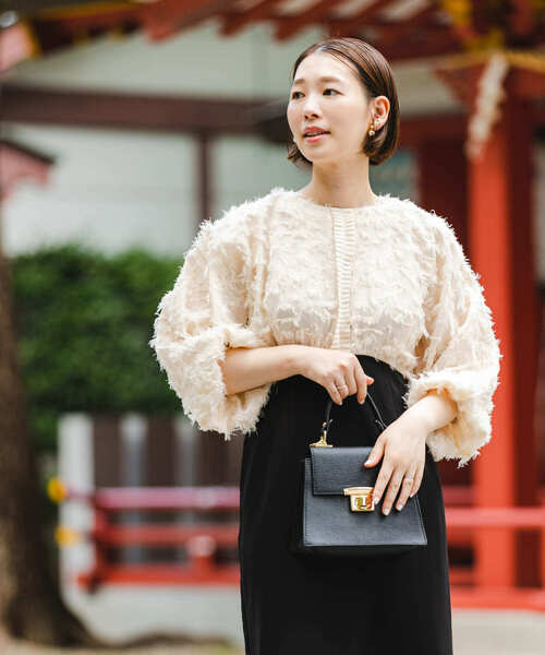 【新品タグ付き】ROSSO ジャガードドッキングワンピース F by ROSSO（エフバイロッソ）の「F by ROSSO ジャガードドッキング