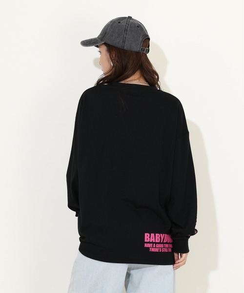 BABYDOLL(ベビードール)の「親子お揃い スプレー刺繍ロゴ ロンT 9822A(Tシャツ/カットソー・メンズ・ブラック/ホワイト・M/L/XL/S)」の7枚目の写真