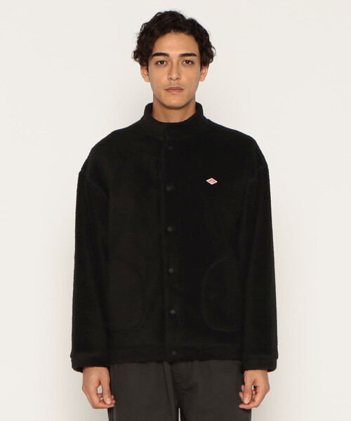 DANTON ブラック カーディガン DANTON ダントン DOUBLE FACE BOA STAND COLLAR CARDIGAN｜BORN