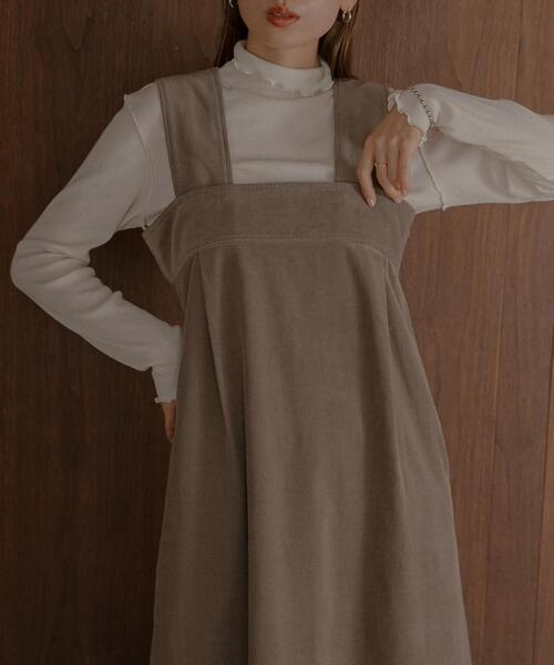 URBAN RESEARCH Sonny Label（アーバンリサーチサニーレーベル）の「コーデュロイジャンパーワンピース（ワンピース・レディース・グレー系その他/チャコールグレー・36/38）」の3枚目の写真