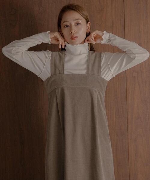 URBAN RESEARCH Sonny Label（アーバンリサーチサニーレーベル）の「コーデュロイジャンパーワンピース（ワンピース・レディース・グレー系その他/チャコールグレー・36/38）」の4枚目の写真