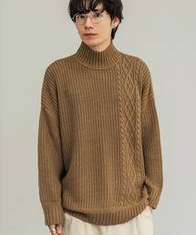 improves | ケーブル切替 畦編み ボトルネック ニットセーター(ニット/セーター)