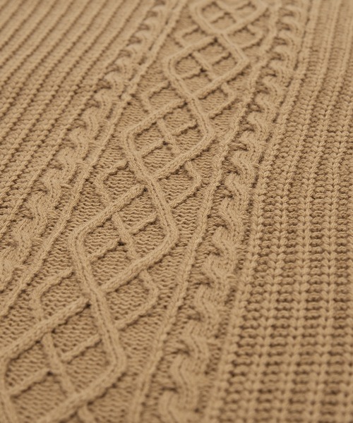 improves（インプローブス）の「ケーブル切替 畦編み ボトルネック ニットセーター（ニット/セーター・メンズ・ブラック/グレー/ベージュ/ホワイト・LARGE/MEDIUM）」の12枚目の写真