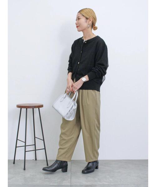 Samansa Mos2 blue（サマンサモスモスブルー）の「◎チュールドッキングニットカーディガン（カーディガン/ボレロ・レディース・グレー/ブラック/キナリ・F）」の16枚目の写真