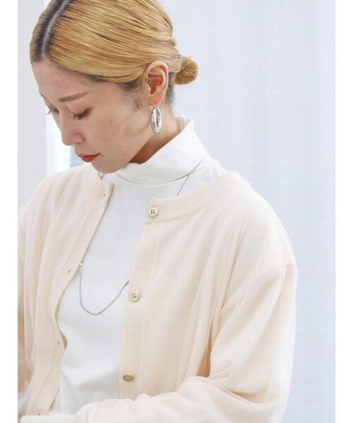 Samansa Mos2 blue（サマンサモスモスブルー）の「◎チュールドッキングニットカーディガン（カーディガン/ボレロ・レディース・グレー/ブラック/キナリ・F）」の20枚目の写真