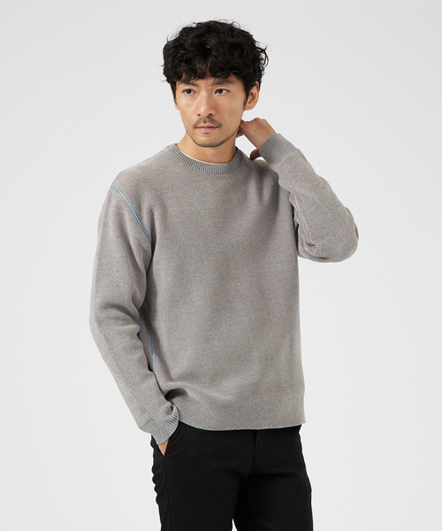 ダブルフェイス モール プルオーバー 長袖ニット（ニット/セーター）｜ABAHOUSE GRAY（アバハウスグレイ）