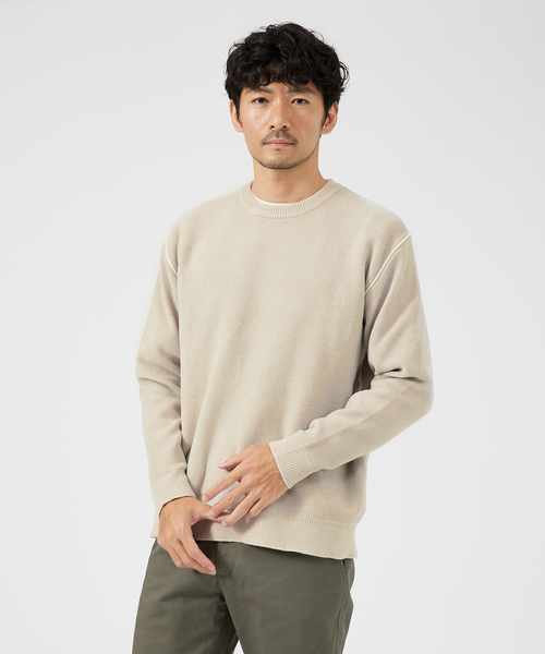 ABAHOUSE GRAY(アバハウスグレイ)の「ダブルフェイス モール プルオーバー 長袖ニット(ニット/セーター・メンズ・オフホワイト/グレー/ライトベージュ/ブラック/ネイビー・46/48)」の4枚目の写真