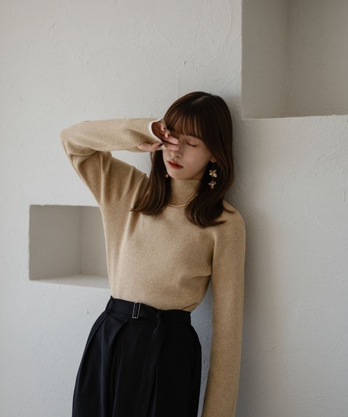 Aimeine エメイン シルク混コンパクトリブニット ピスタチオ シルク混コンパクトリブニット｜PETAL ONLINE（ペタルオンライン）