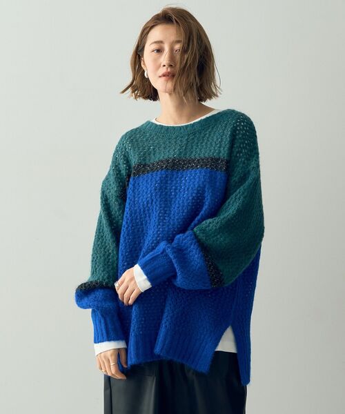 Editt by YECCA VECCA(エディットバイイェッカヴェッカ)の「エアーヤーンメッシュニット(ニット/セーター・レディース・チャコールグレー/ライトベージュ/その他6・FREE)」の18枚目の写真