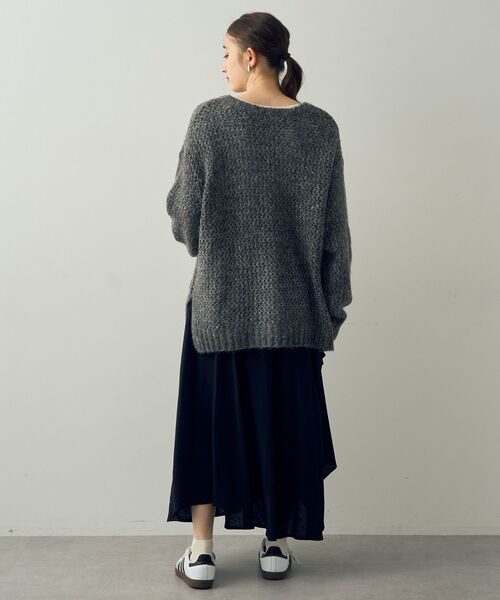 Editt by YECCA VECCA(エディットバイイェッカヴェッカ)の「エアーヤーンメッシュニット(ニット/セーター・レディース・チャコールグレー/ライトベージュ/その他6・FREE)」の4枚目の写真