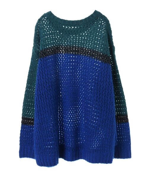 Editt by YECCA VECCA(エディットバイイェッカヴェッカ)の「エアーヤーンメッシュニット(ニット/セーター・レディース・チャコールグレー/ライトベージュ/その他6・FREE)」の7枚目の写真