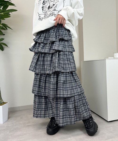 sevens（セブンズ）の「【sevens】SK ティアードフリルチェック