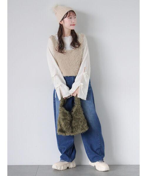 ehka sopo（エヘカソポ）の「エコファートートバッグ（ハンドバッグ・レディース・カーキ/ベージュ/キナリ・F）」の7枚目の写真